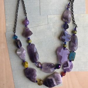 Double strand amethyst necklace